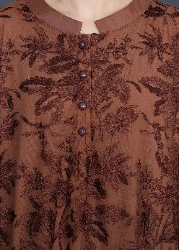 Italienisches schwarzes Jacquard-Langspitzenkleid lässiges Frühlings-Maxi-Kleid