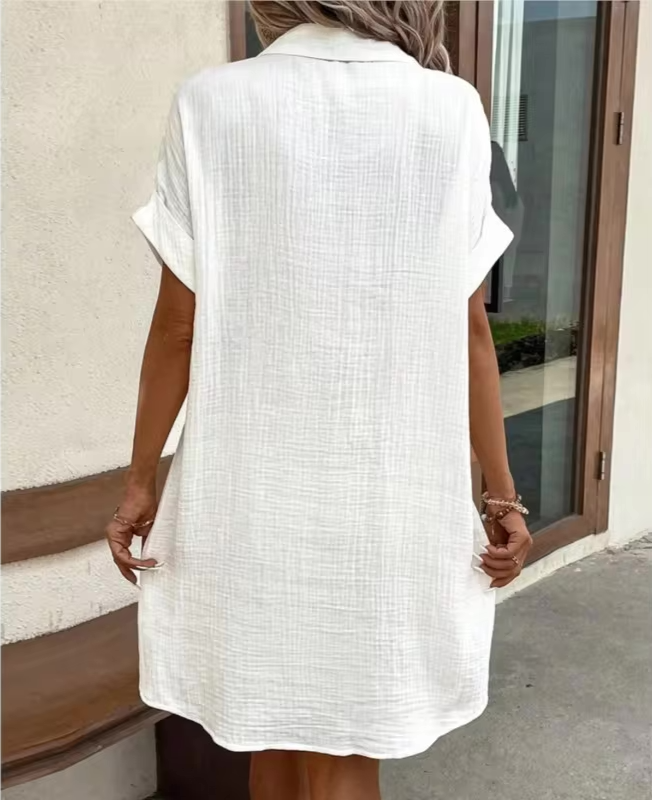 Damen Poloshirt Kleid mit Knöpfen und Taschen