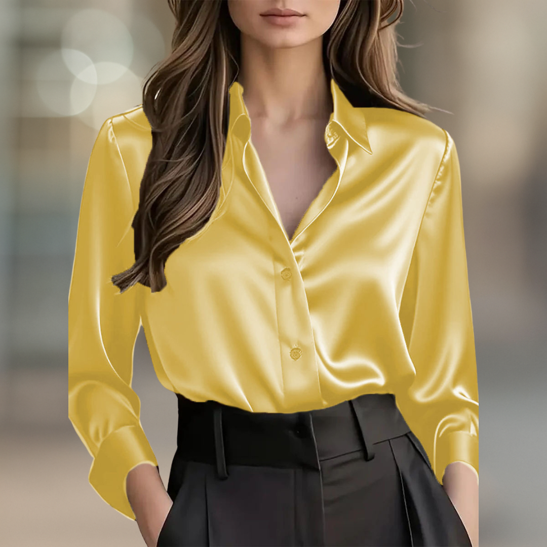 Soho Luxe Satin Hemdbluse für Damen