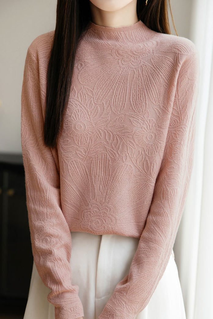 Elegante Temperament Jacquard Strickunterwäsche