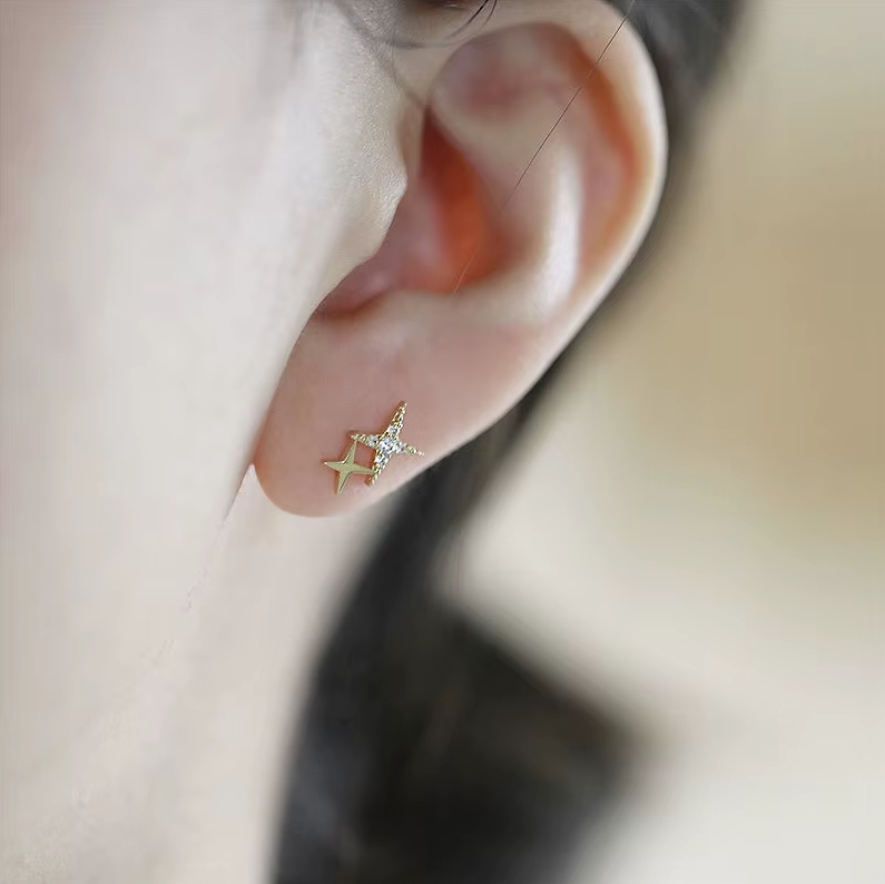Glänzende Sternohrringe