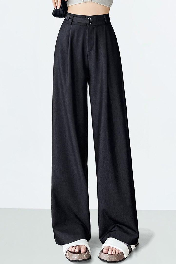 Hoch taillierte, lockere, weiche Denim-Hosen mit weitem Bein