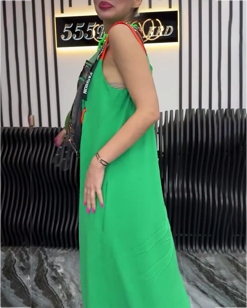 Ärmelloses Kleid mit personalisiertem Druck