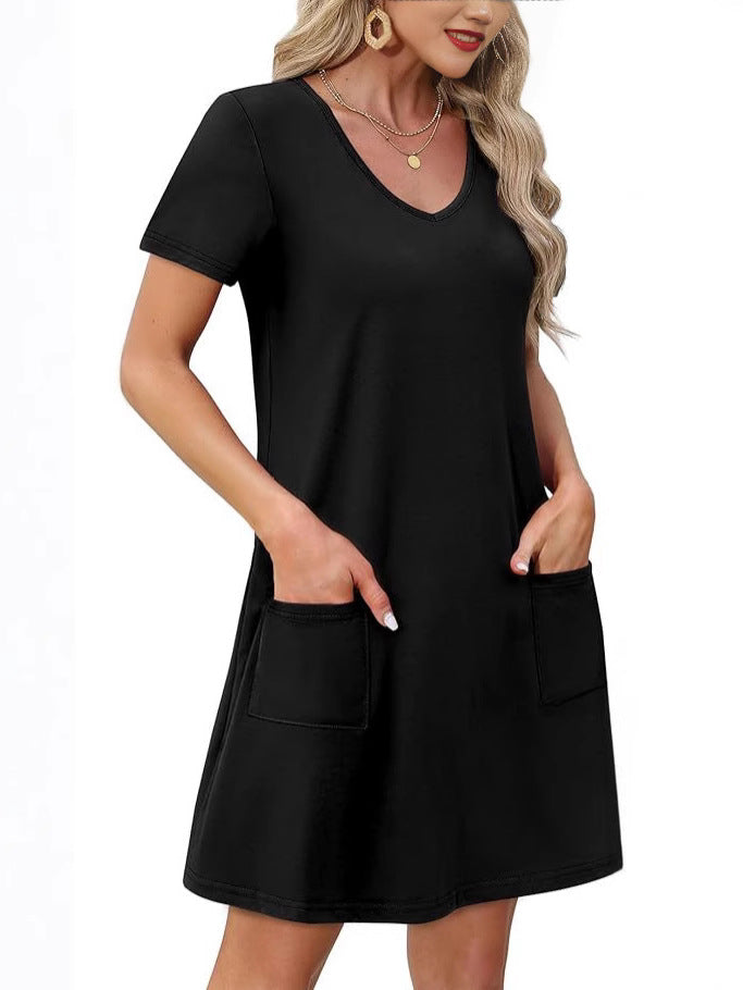 Portofino Kurzarm Hemdkleid mit Taschen