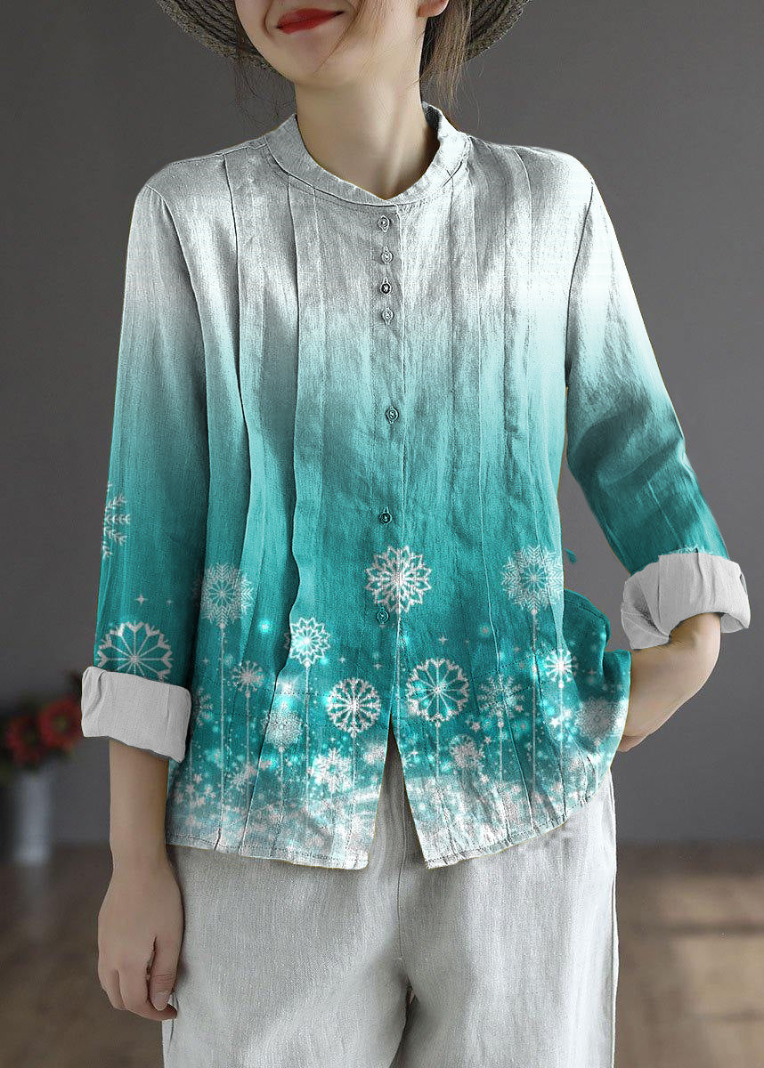 Damen Gelb Elegantes Knopf Herbstoberteil Langarm Leinen