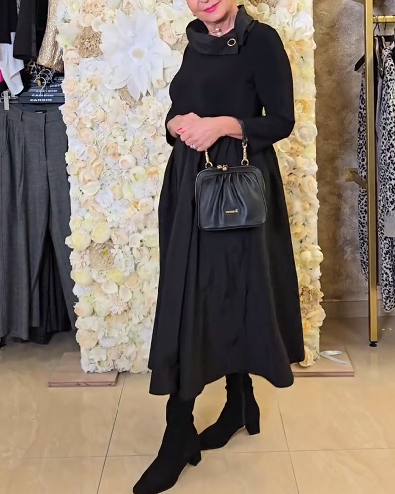 Trendige Uni A-Linien Kleid