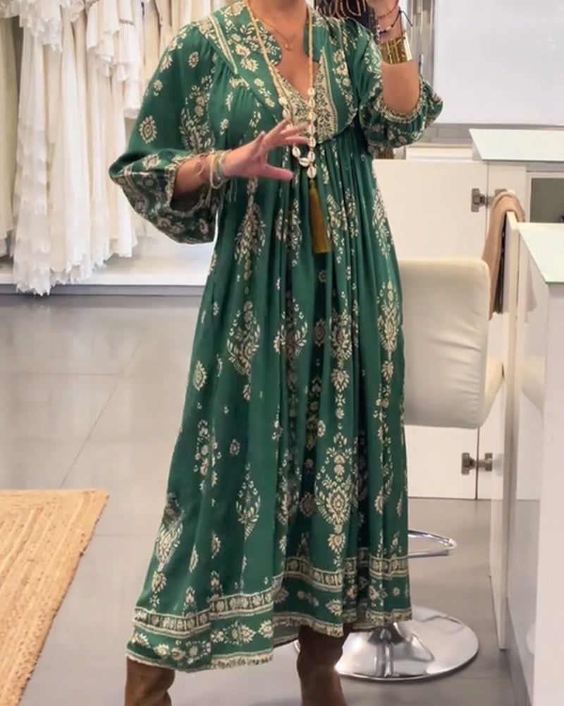 Lässiges Kleid mit Print und großen Taschen