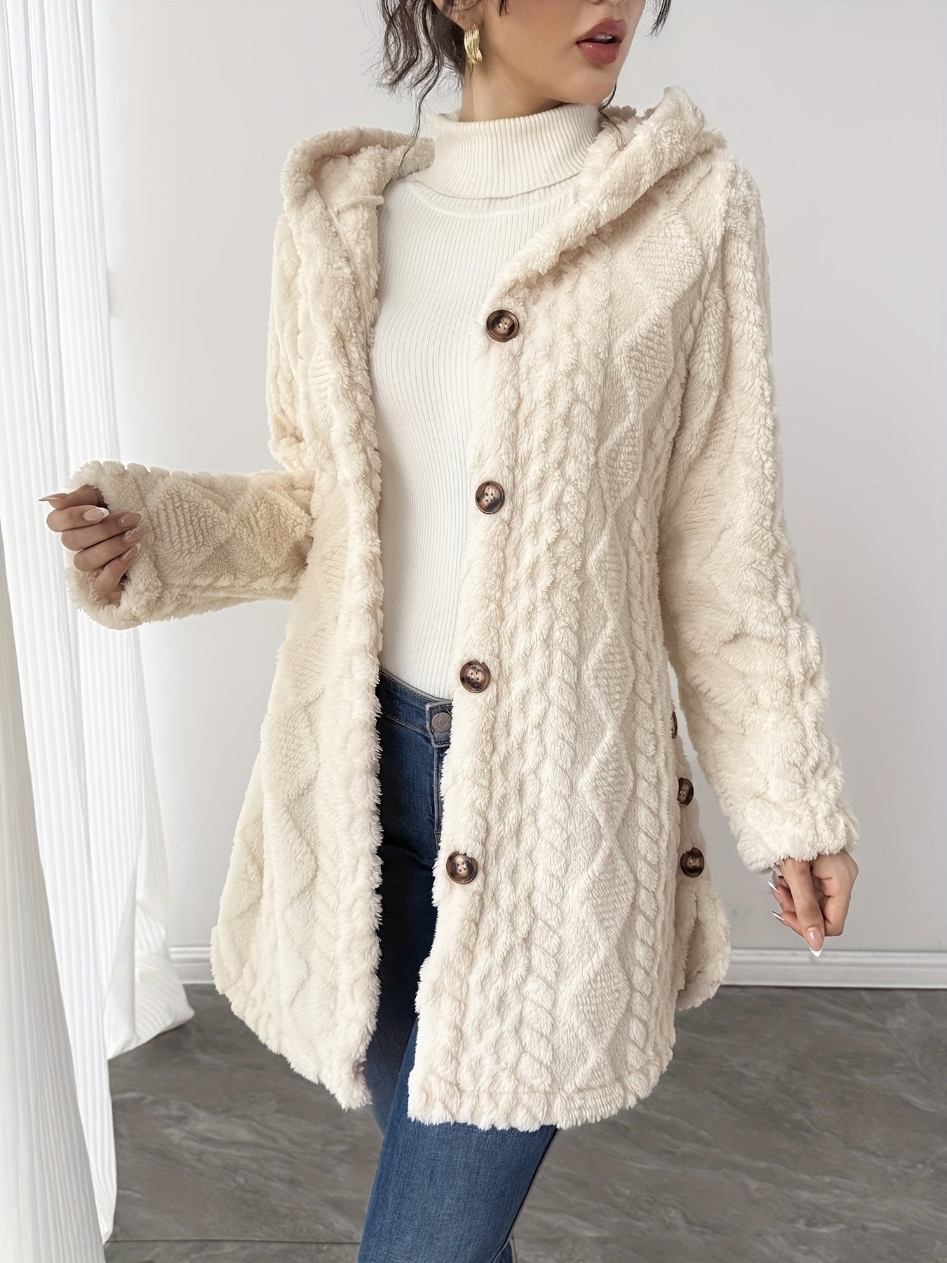 Rauten-Hoodie-Teddyjacke