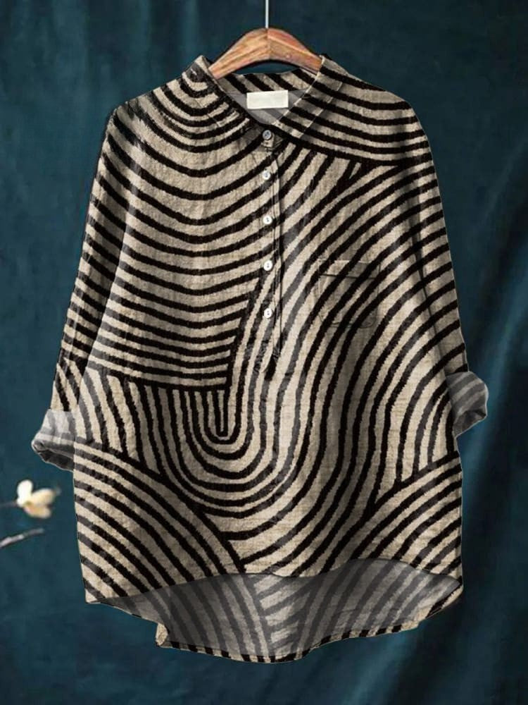 Chloe | Abstraktes Streifenhemd