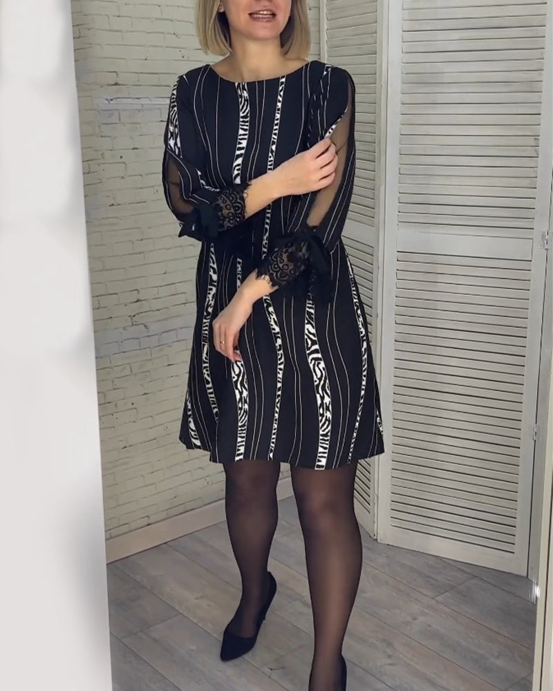 Midikleid mit Streifen