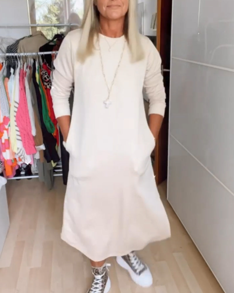 Lässiges Kleid mit Rundhalsausschnitt