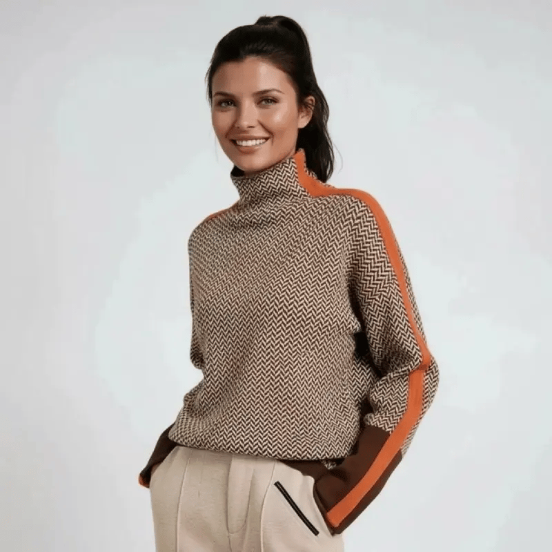 Vera - Rollkragenpullover mit Streifen