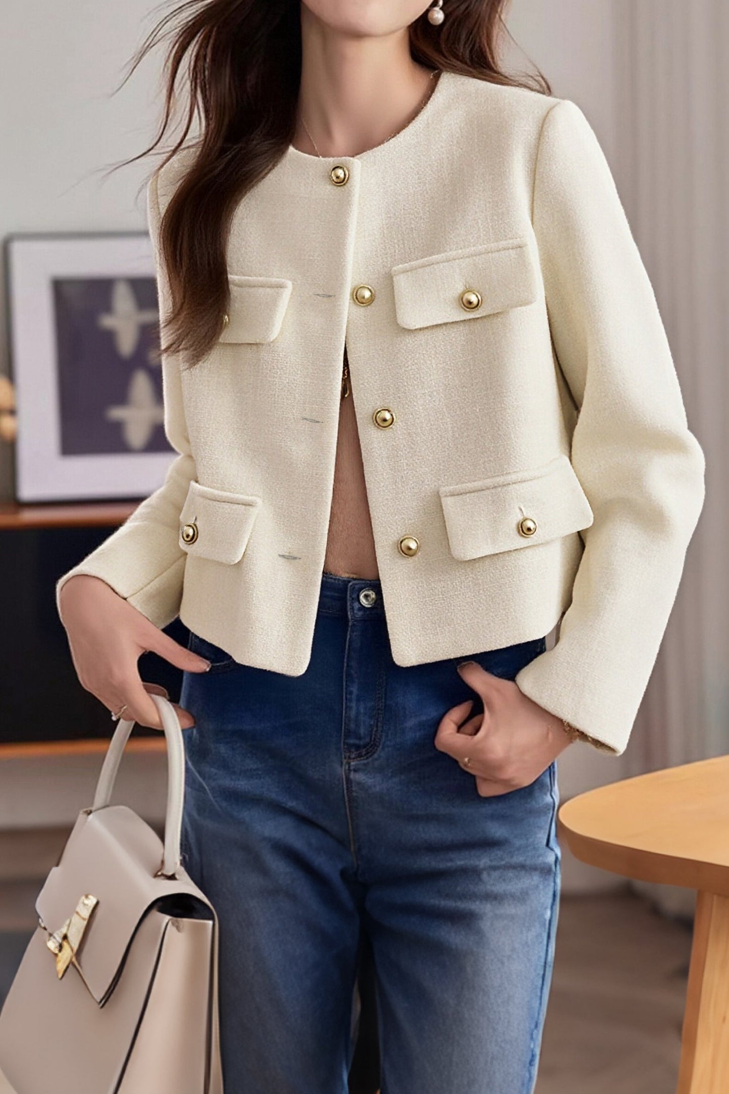 Exquisite elegante modische vielseitige Jacke