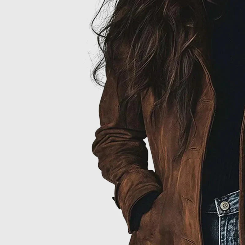 GIULIA BELLINI™ | LANGER Wildleder-MANTEL