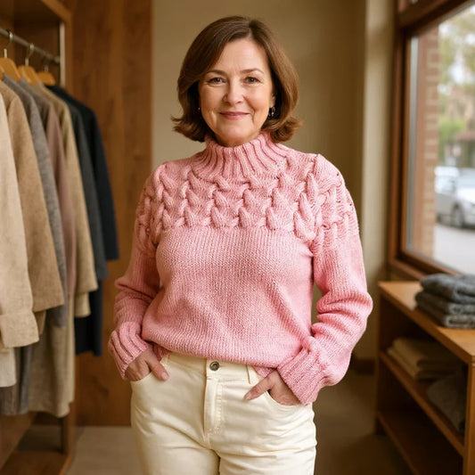 Der Betty Pullover — Blush Kabelstrick