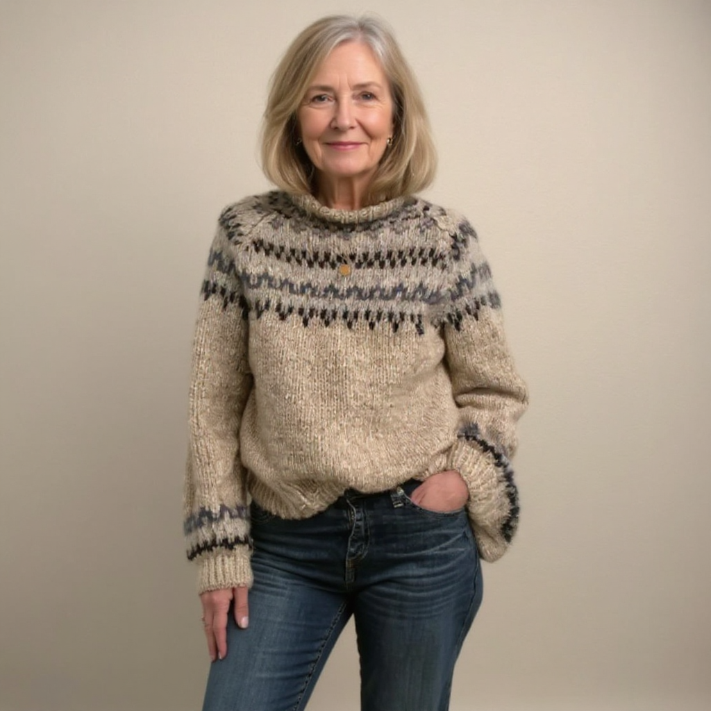 Linda | Vintage Handgefertigter Isländischer Pullover