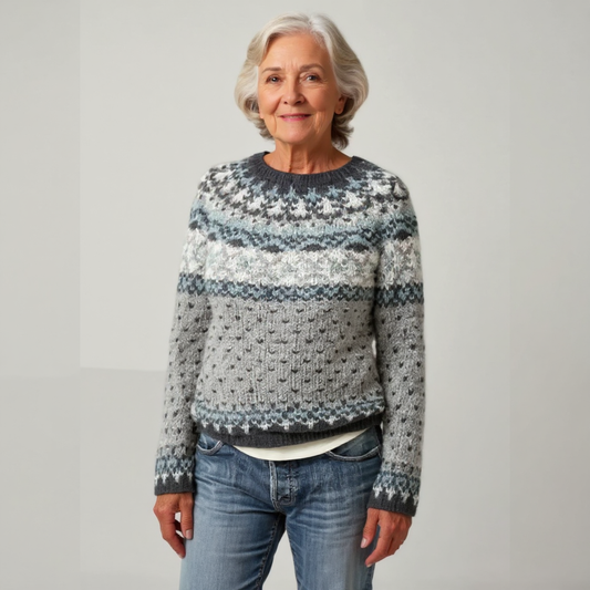 Barbara | Vintage Handgefertigter Isländischer Pullover