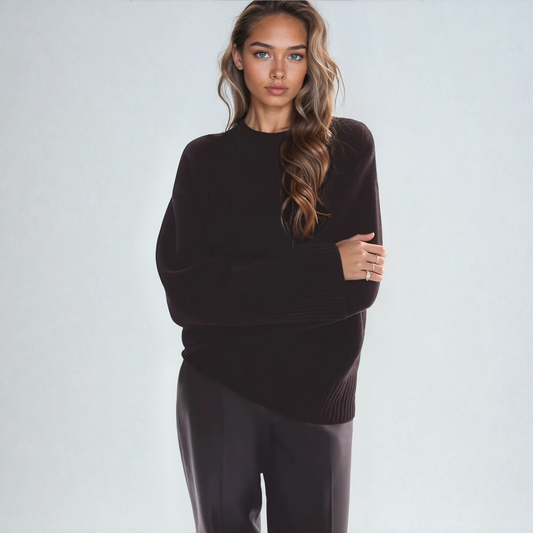 AISHA - Brauner Wollpullover
