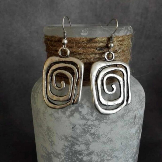 Vintage Spiral Silber Ohrringe