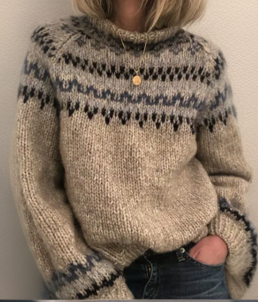 Linda | Vintage Handgefertigter Isländischer Pullover