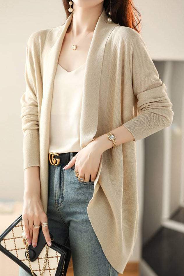 V-Ausschnitt Lässiger Geschichteter Strickcardigan - 2 Farben erhältlich