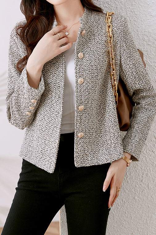 Elegante Tweed-Jacke mit Futter in Nagellackfarbe