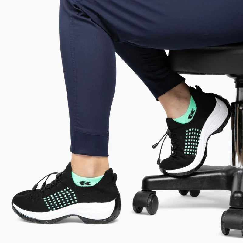 Ortho Stretch Cushion Schuhe Damen - Schwarz Himmelblau