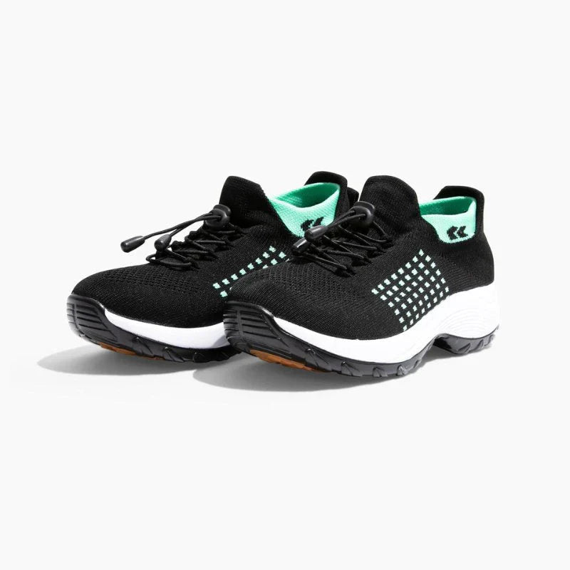 Ortho Stretch Cushion Schuhe Damen - Schwarz Himmelblau