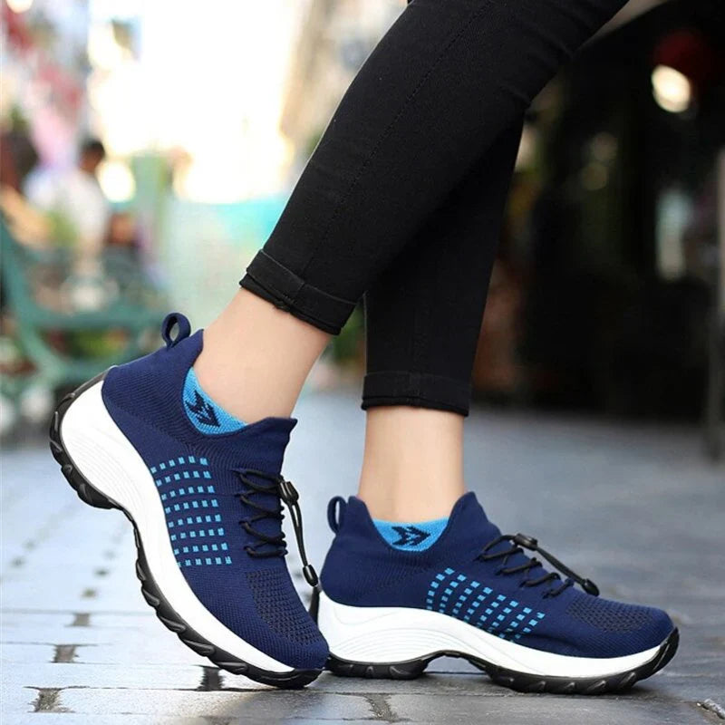 Ortho Stretch Cushion Schuhe Damen - Weiß Blau