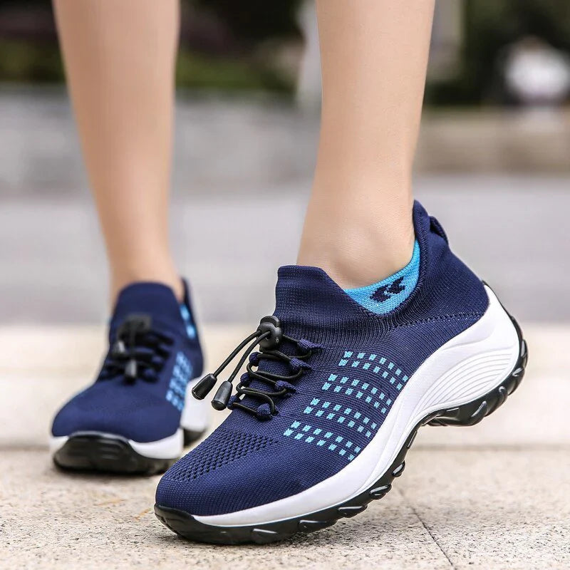 Ortho Stretch Cushion Schuhe Damen - Weiß Blau