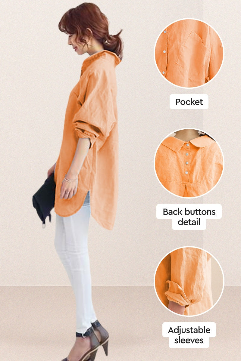 Übergrößen Hemd aus 100% Baumwoll-Leinen