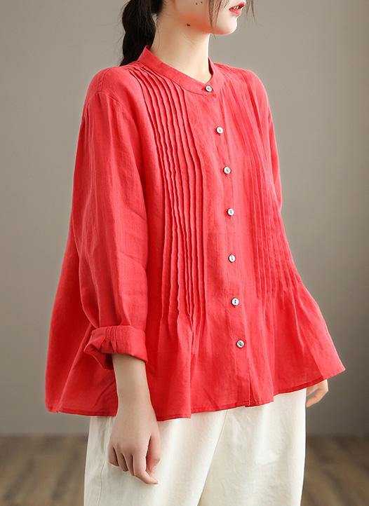 Bio Weißes Leinenhemden Tuniken Frauen Ramie Bluse