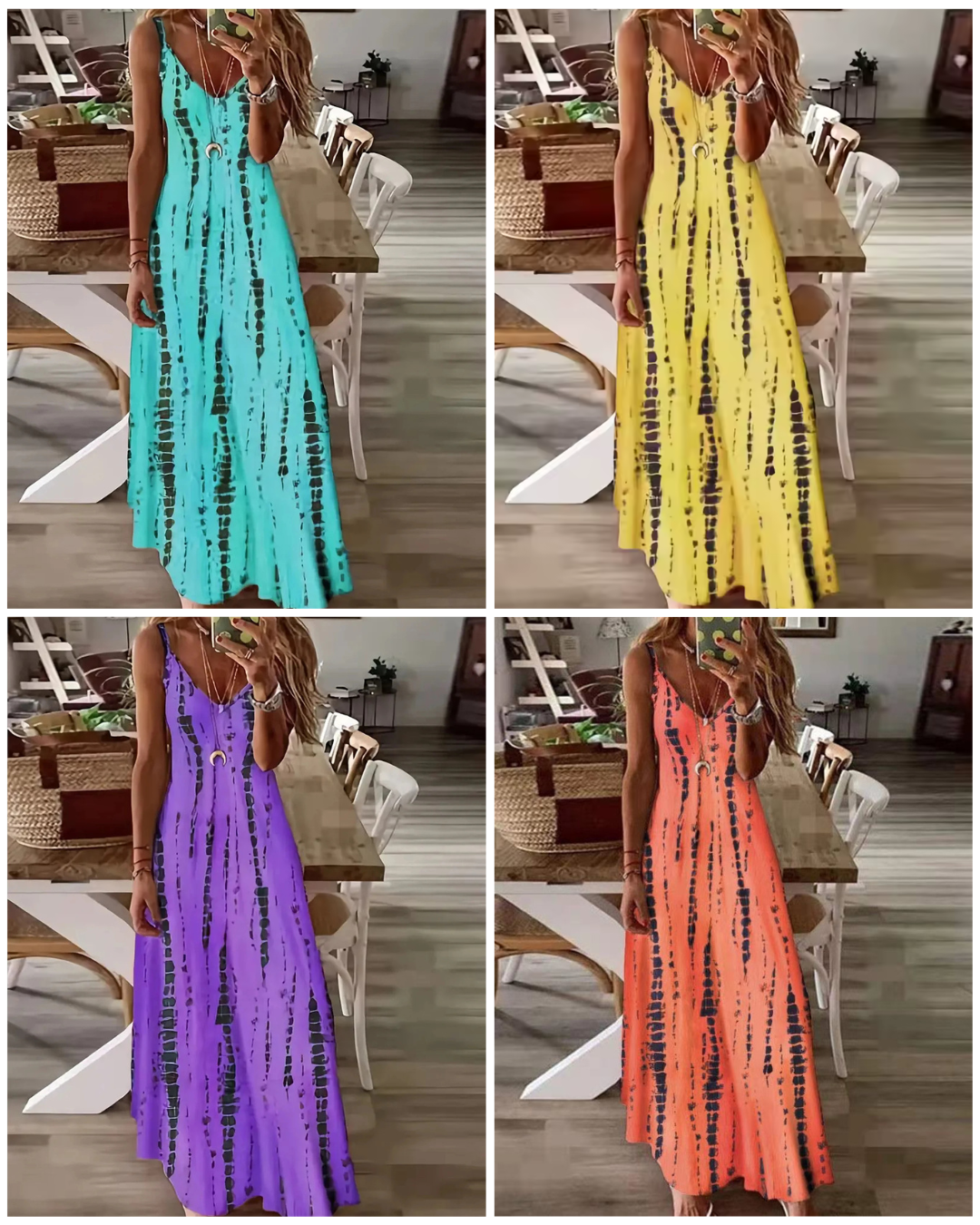 St. Tropez Maxi Tie Dye Ärmelloses Kleid