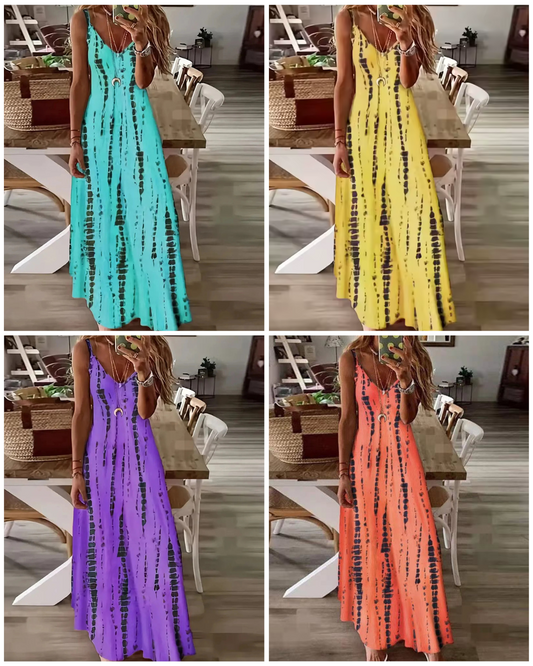 St. Tropez Maxi Tie Dye Ärmelloses Kleid