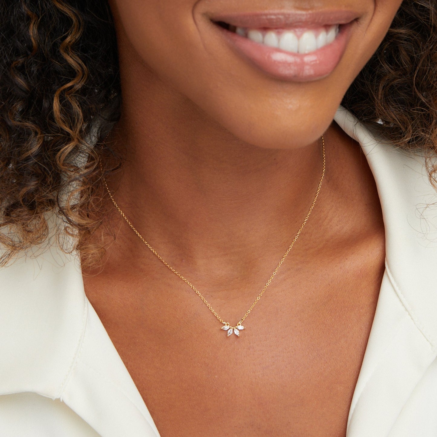 Omelia Kristallblatt-Halskette