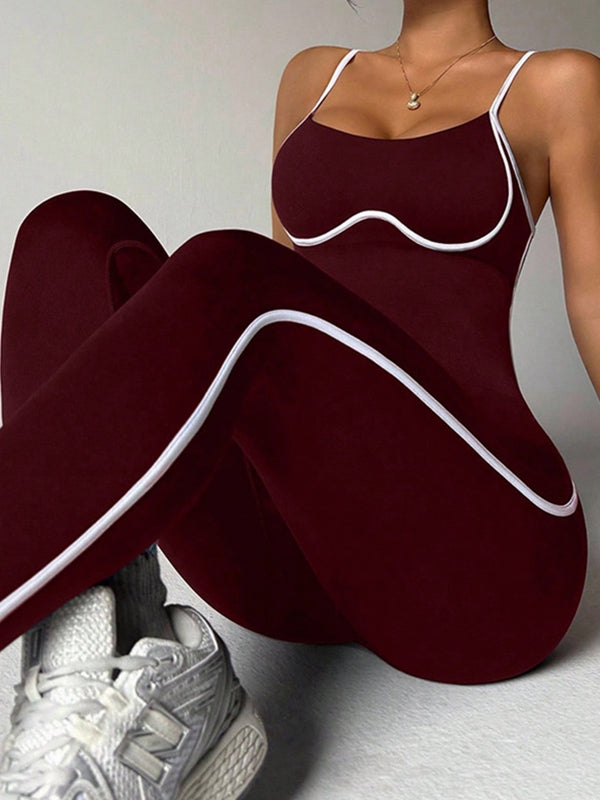 Damen Rückenfreier Streifen-Jumpsuit